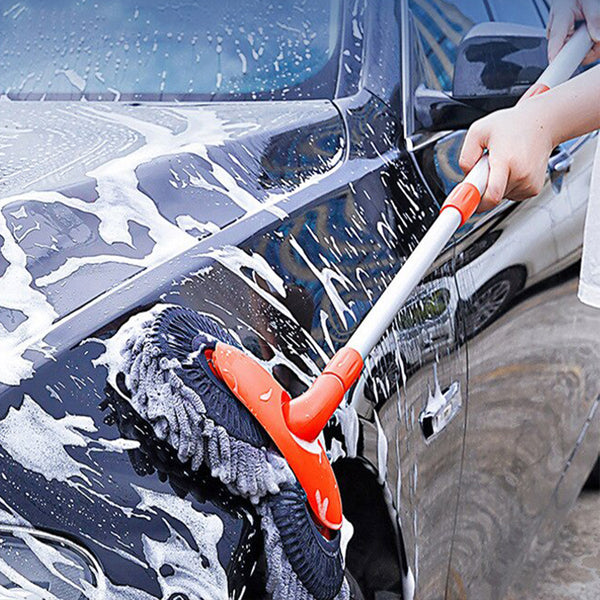 Three Sections Microfiber Auto Detailing Cleaning Brush Top Drive